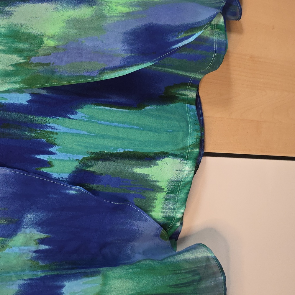 Catherine's Chiffon Flowing Flowing Tank Style Blue Green 0X 14/16W Preloved - Picture 10 of 16